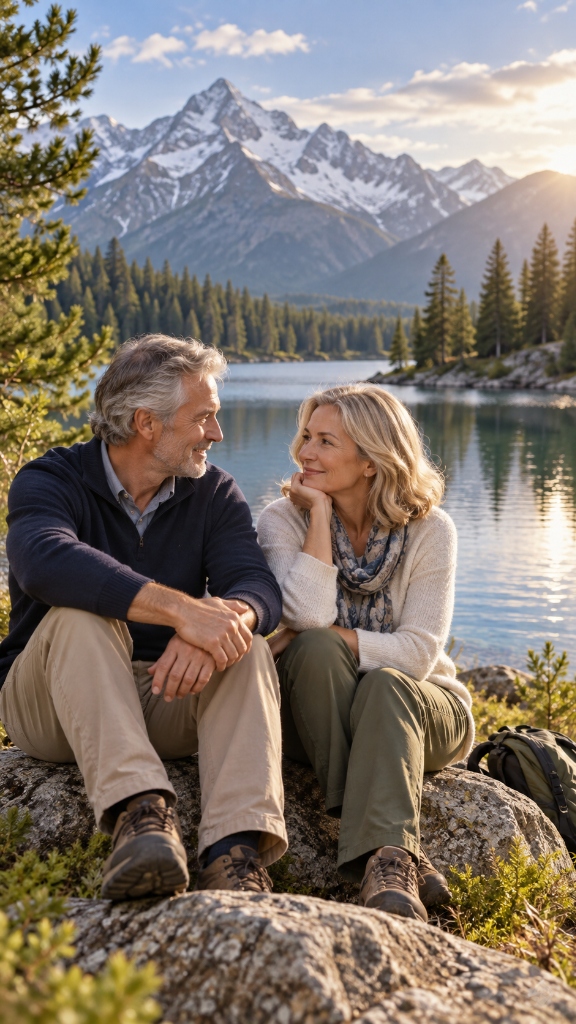 How to build a meaningful relationship after 50 - tranquil alpine mountain lake companionship